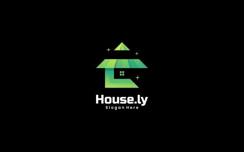 Logotipo gradiente de cores da casa