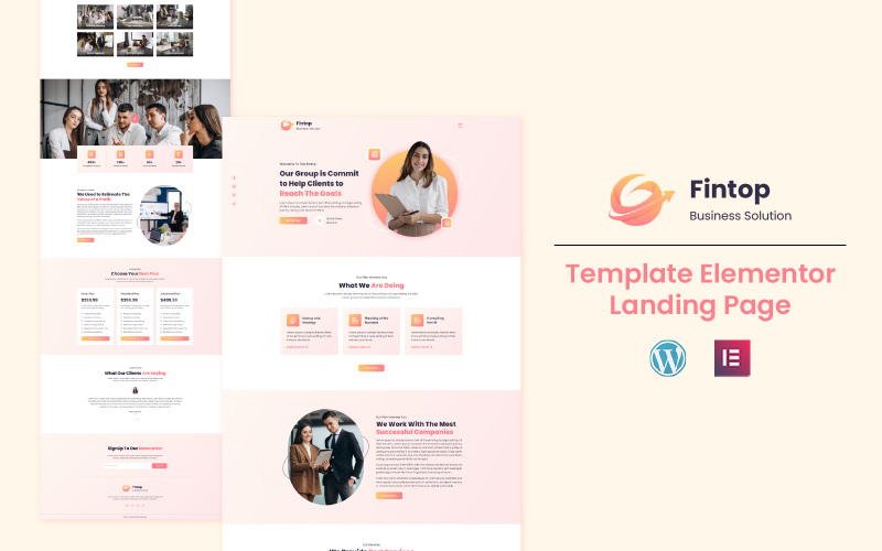 Fintop – Digitális üzleti megoldás Elementor sablon