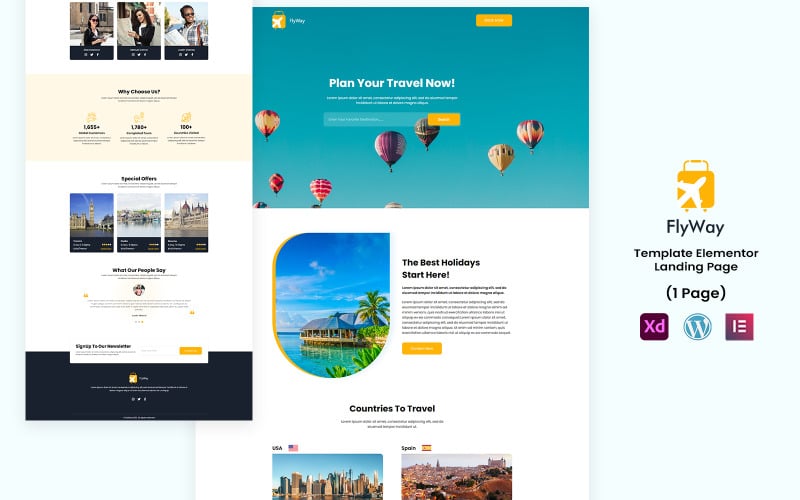 Flyway Travels-Tour a Travels Elementor Template