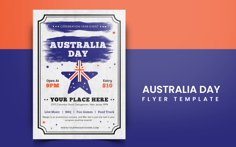 Australia Day Flyer Social Media PSD sablon
