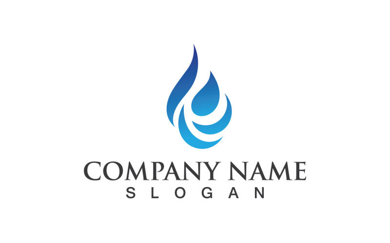 Logotipo y símbolo de gota de agua Nature V3