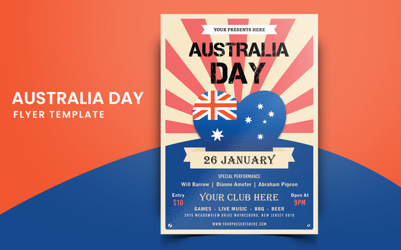 Modèle de médias sociaux de l'Australie Day Flyer