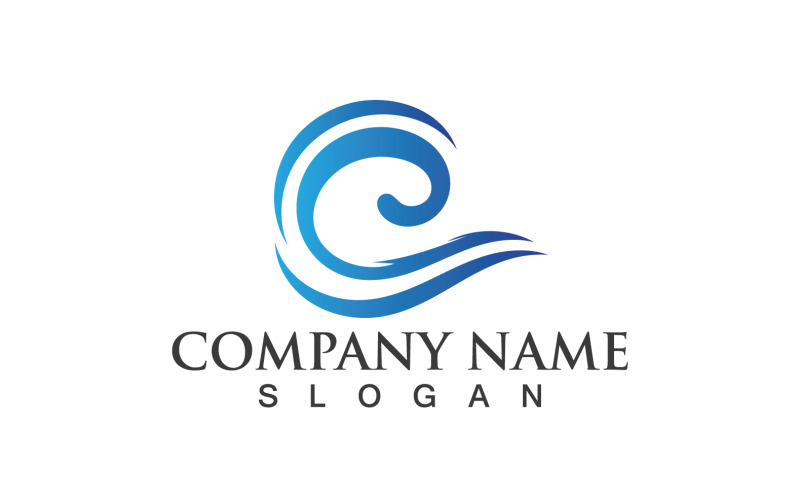 Ola agua logotipo y símbolo Vector V9