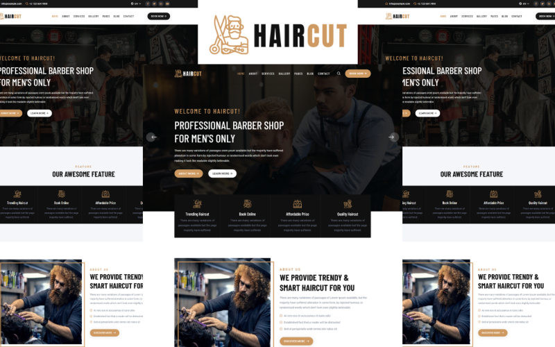 Corte de pelo - Plantilla HTML5 para peluquería y peluquería