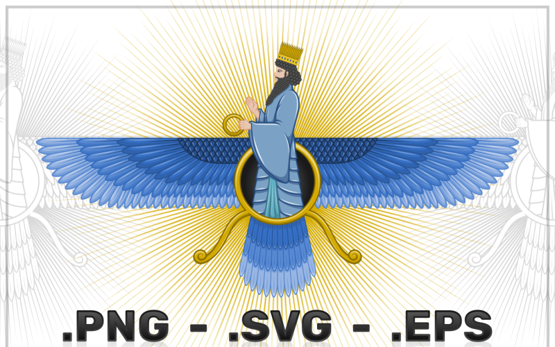 Desenho vetorial de símbolo do zoroastrismo