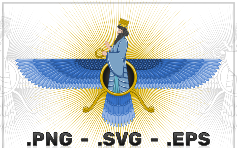 Diseño de vectores de símbolos de zoroastrismo