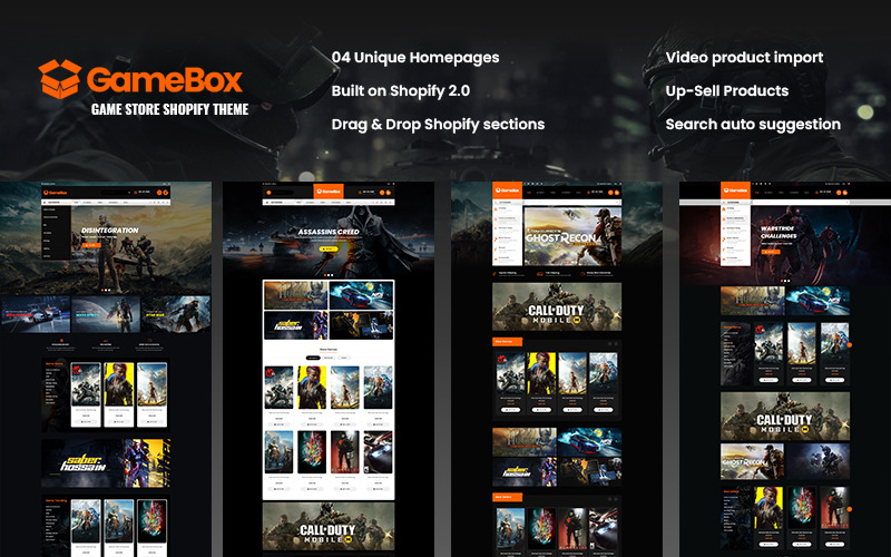 Gamebox – Játék- és filmáruház Shopify téma