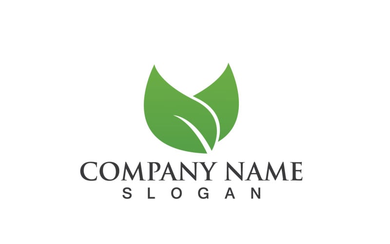 Foglia Verde Natura Logo Simbolo Vettore V28