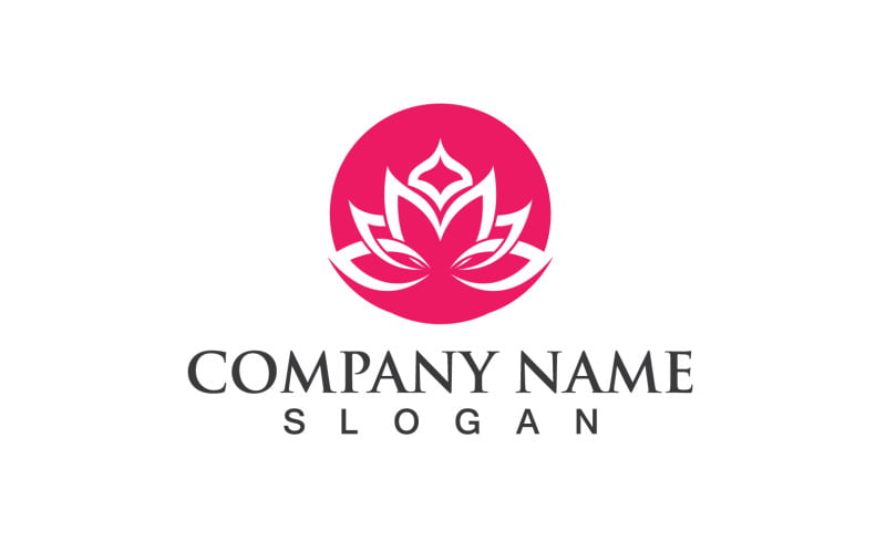 Logo de fleur de lotus et vecteur d'icône V14
