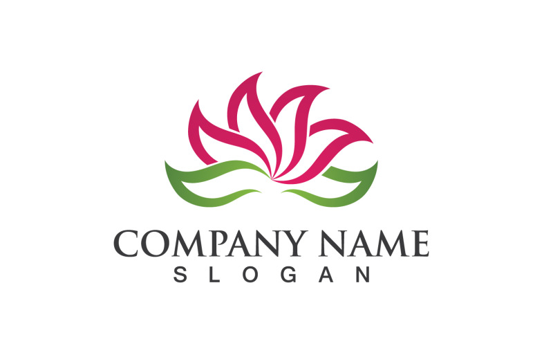 Logo Fiore Di Loto E Icona Vettore V4