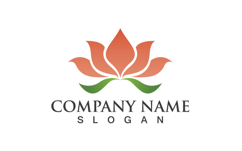 Logo Fiore Di Loto E Icona Vettore V5