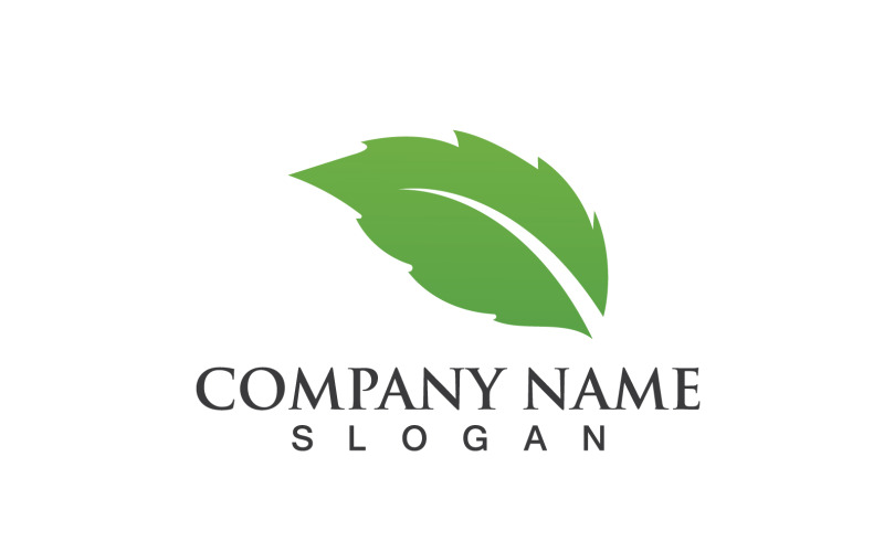 Lövgrön Natur Logo Symbol Vector V15