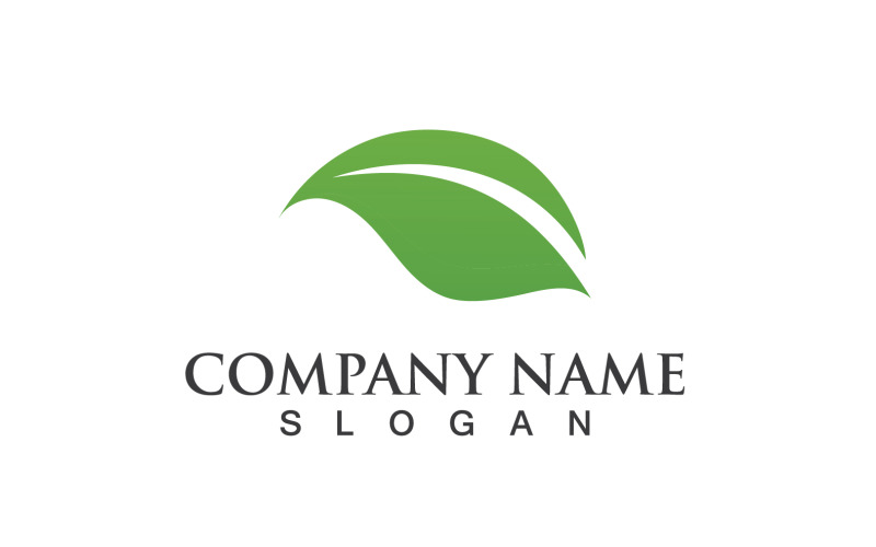 Lövgrön Natur Logo Symbol Vector V23