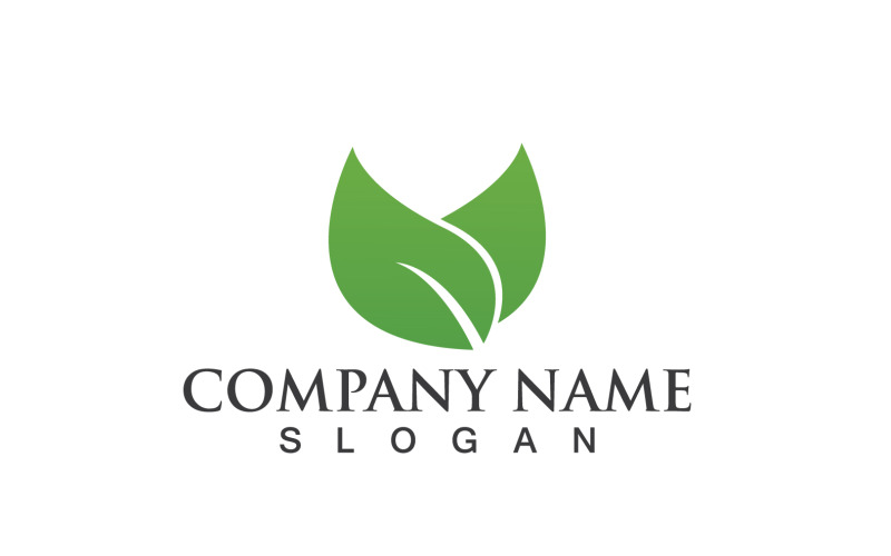 Lövgrön Natur Logo Symbol Vector V28