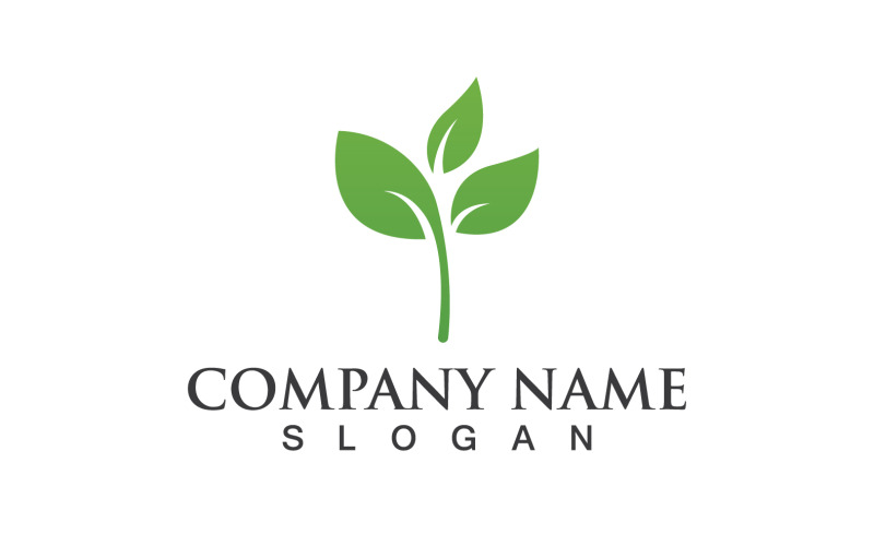 Lövgrön Natur Logo Symbol Vector V4