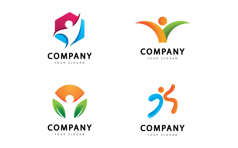 éxito, gente, logotipo, vector, símbolo, v10