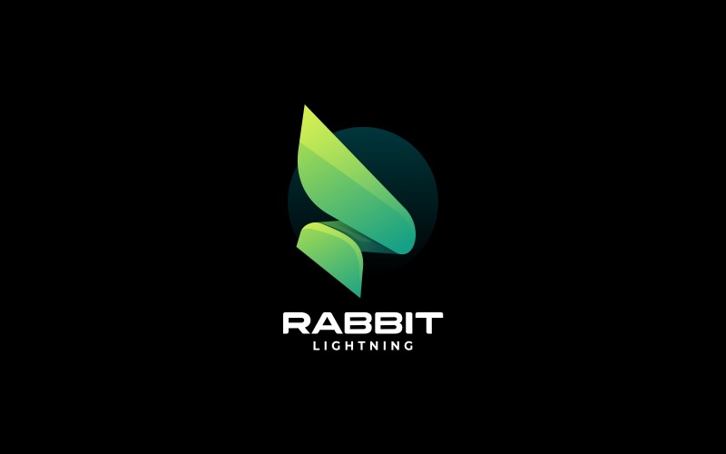 Кролик колір градієнтний дизайн логотипу