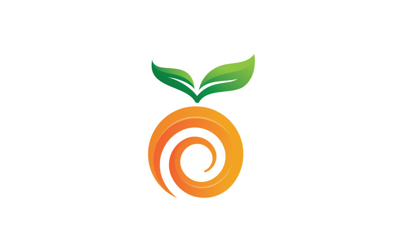 Orange färsk frukt logotyp vektorsymbol V1