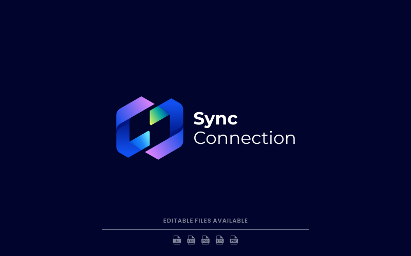 Sync Connection Gradient Logo #254446 - TemplateMonster