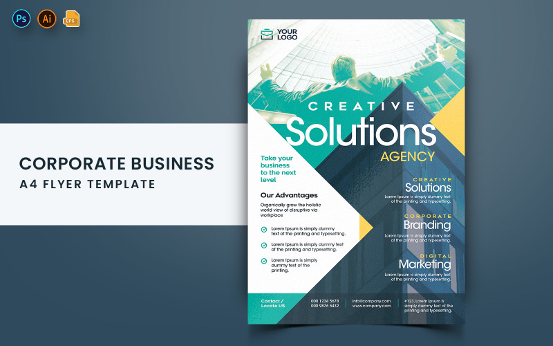 Corporate Solutions Flyer Druck- und Social-Media-Vorlage
