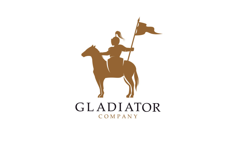 Gladiator en paard Logo en symbool V