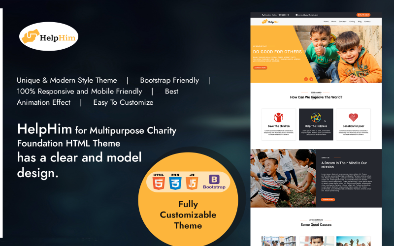 Help Him Charity and Foundation HTML-Vorlage