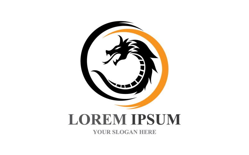 Dragon Head-logotyp och symbolvektor V4