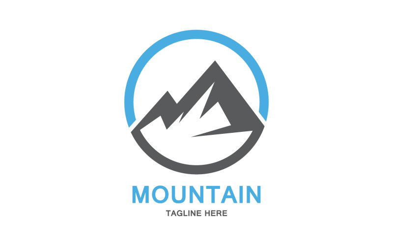 Icona di montagna Logo Design Vector Landscape V11