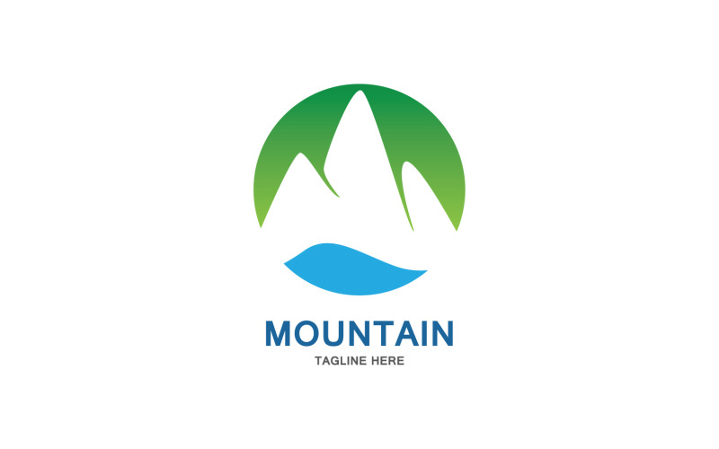 Icona di montagna Logo Design Vector Landscape V22