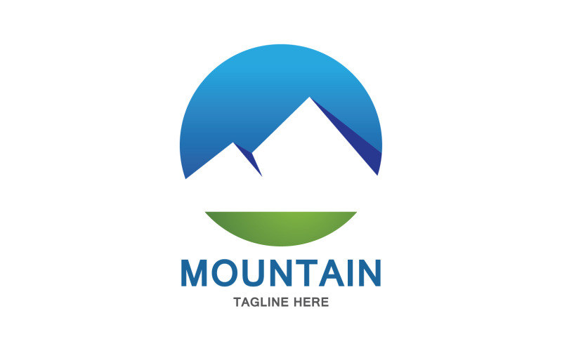 Icona di montagna Logo Design Vector Landscape V3