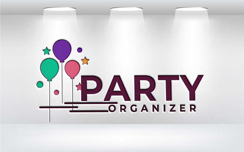 Modèle de conception de logo de fête