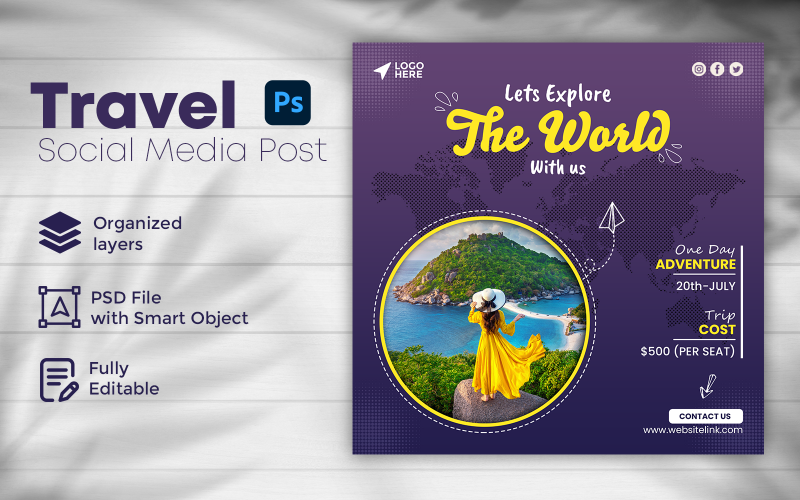Travel Social Media Post Template 1