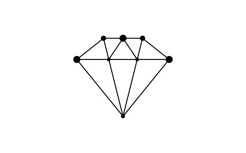 Modelo de vetor de design de ícone de linha de diamante V5