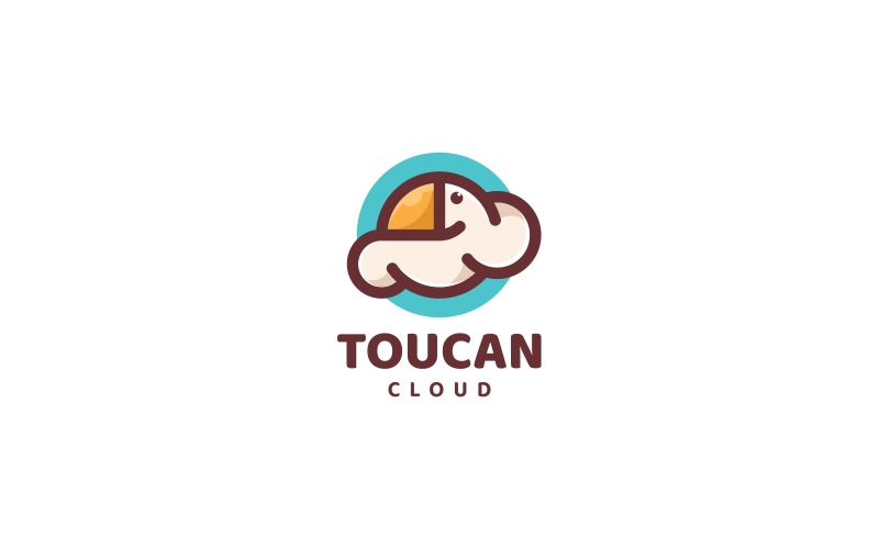 Тукан Хмара простий логотип талісмана