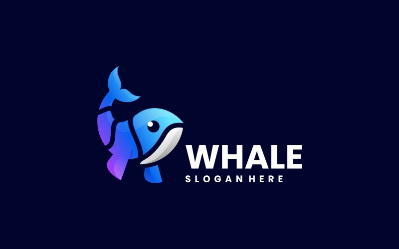 Whale Color Gradient Logo Template #254899 - TemplateMonster