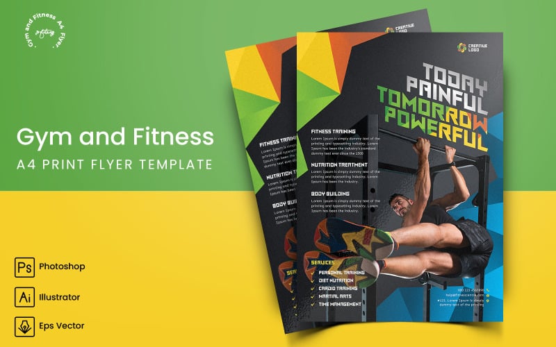 Gym en Fitness Flyer Print en Social Media Template-10