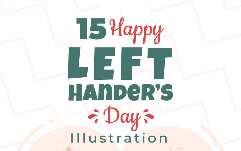 Illustration för firande av 15 vänsterhänta dag