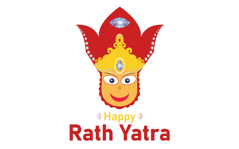 Mutlu Rath Yatra Illüstrasyon Vektör