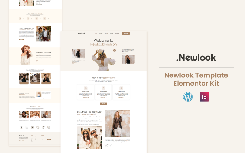 Newlook - набор шаблонов Elementor для моды и одежды