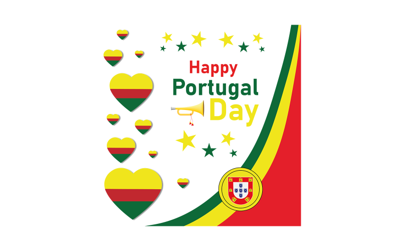 Felice giorno del Portogallo modello vettore