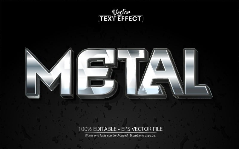 Metallic Editable Text Metal - Editable Text Effect, Shiny Metallic And Silver Text Style ...