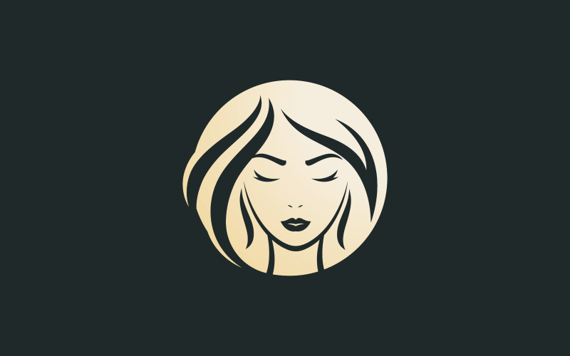 Piękna Kobieta Logo Ikona Projekt Wektor V3