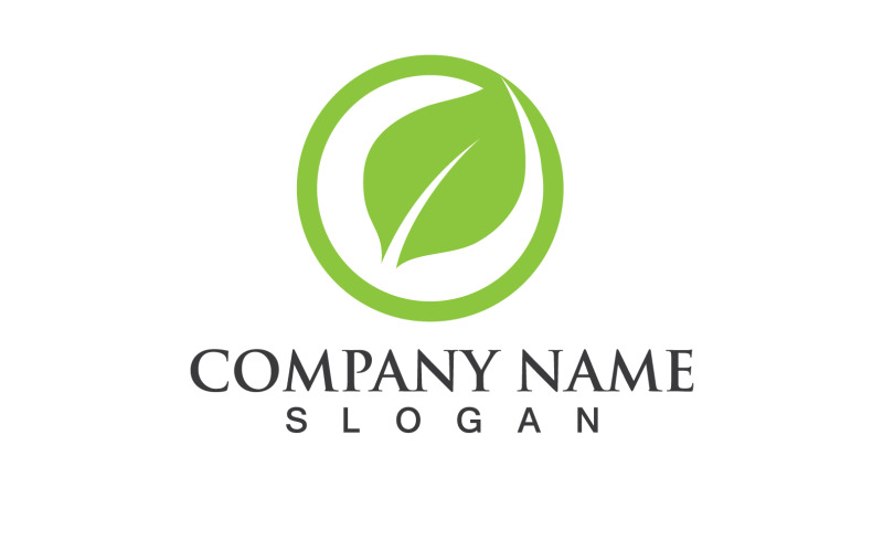 Green Eco Leaf Tree Nature Logo Vector Design V23