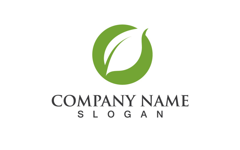 Green Eco Leaf Tree Nature Logo Vector Design V24