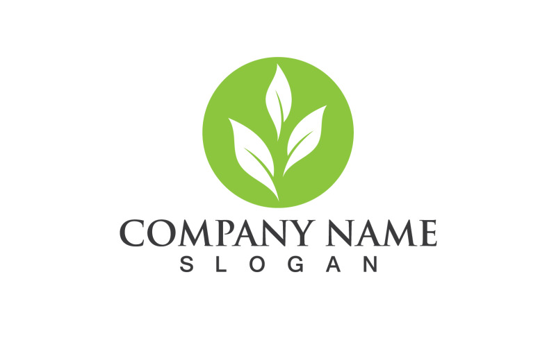 Green Eco Leaf Tree Nature Logo Vector Design V25