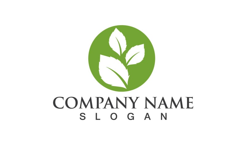 Green Eco Leaf Tree Nature Logo Vector Design V26