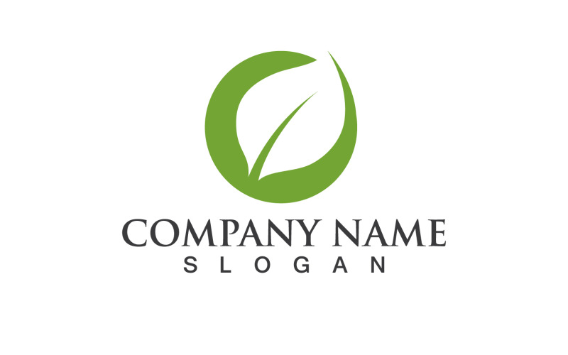 Green Eco Leaf Tree Nature Logo Vector Design V35
