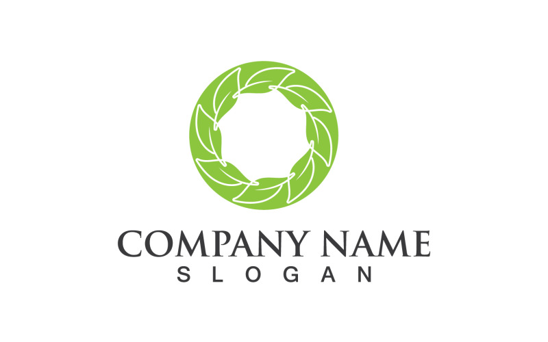 Green Eco Leaf Tree Nature Logo Vector Design V37