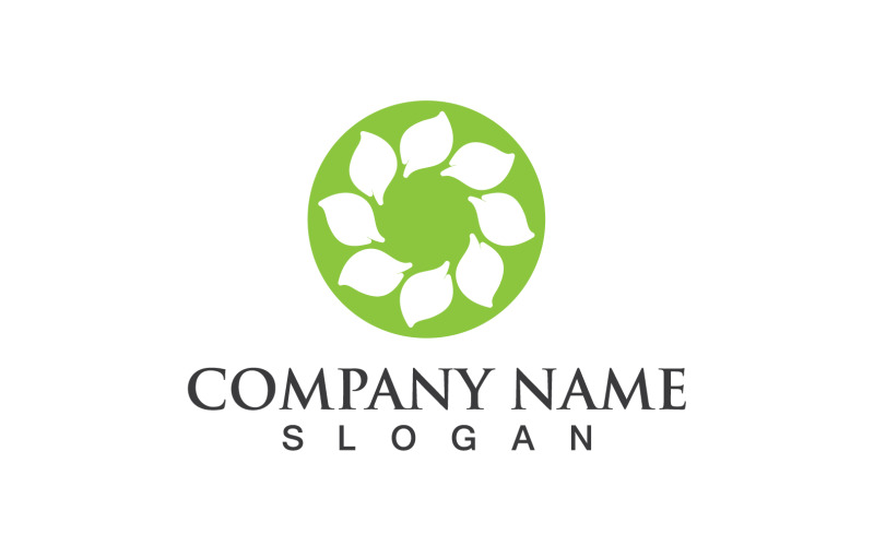Green Eco Leaf Tree Nature Logo Vector Design V40