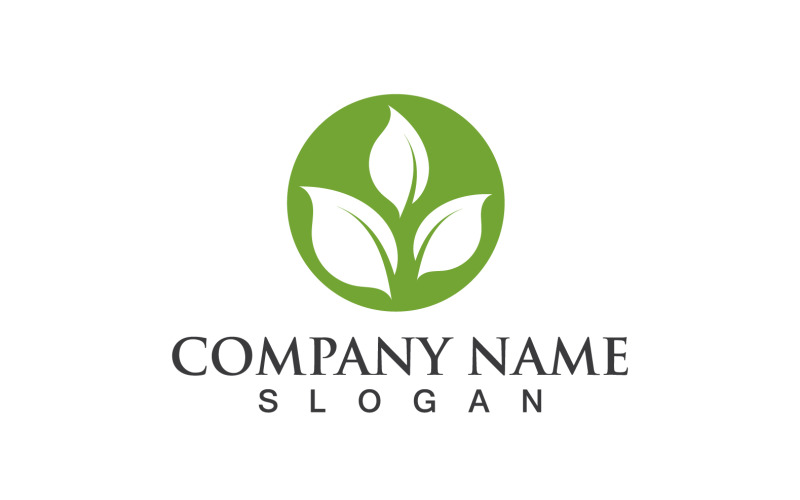 Green Eco Leaf Tree Nature Logo Vector Design V44